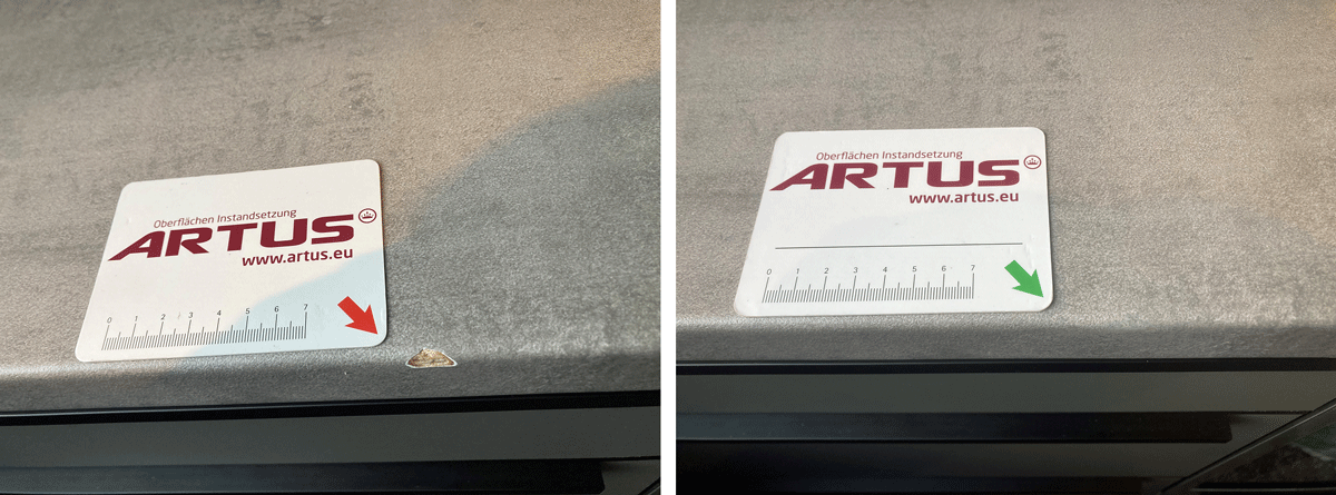 Abplatzung im Kantenbereich